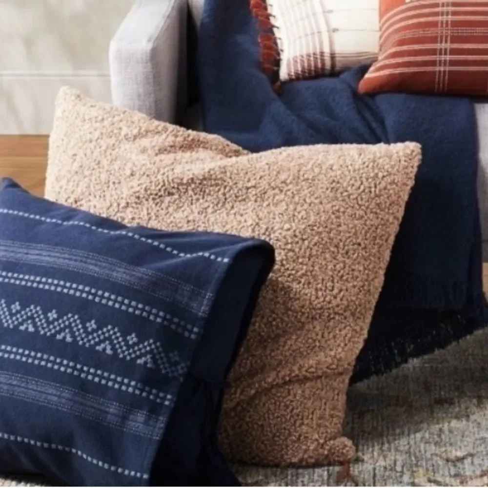 Threshold Studio McGee Faux Fur Cream Pillow Covers (2)
